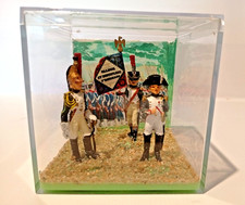 NAPOLEONE SUL CAMPO DI BATTAGLIA TRE SOLDATINI DI PIOMBO DE AGOSTINI IN DIORAMA