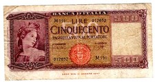 Italy ITALY ITALIA Billet 500