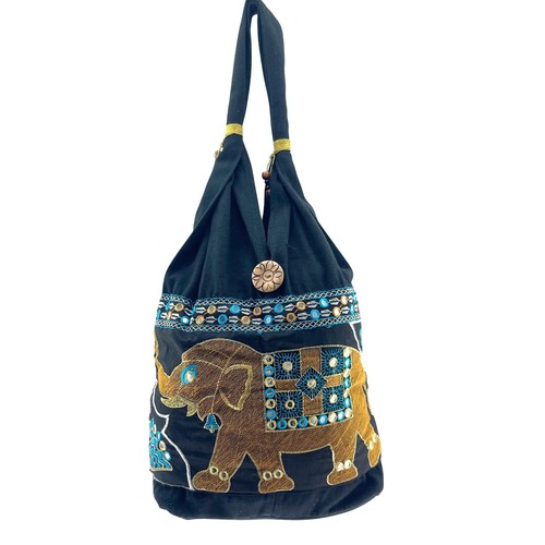 Borsa hobo elefante - , ricamata