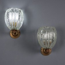 Coppia Appliques Vintage Vetro