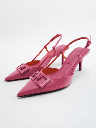 Zara slingback tacco pelle - zara,