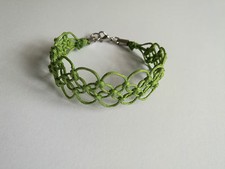 BRACCIALETTO DONNA MACRAME' PIZZO CORDONCINO COTONE CERATO