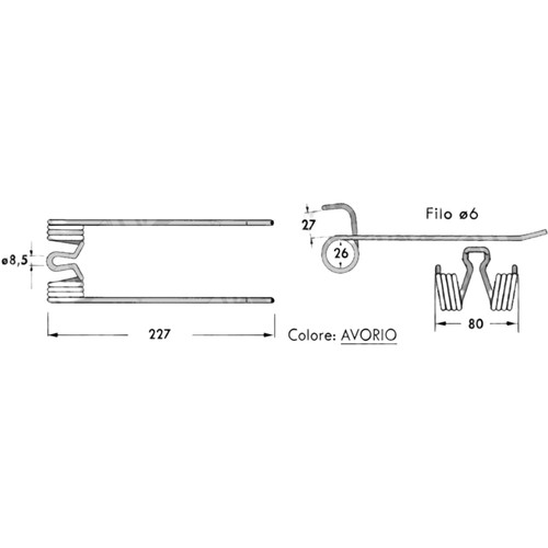 Dente molla per raccoglitore - dente/molla,