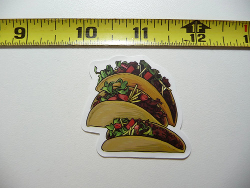 Tre tacos piccoli adesivi - tre,