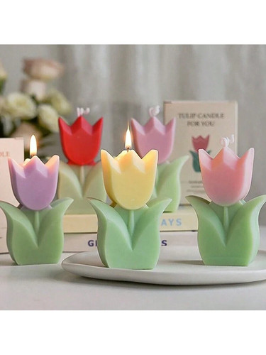 Candela fiore tulipano pezzi - candela, 5
