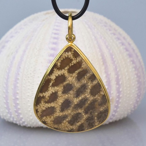 Ciondolo agatized fossil - ciondolo,