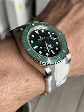Cinturino gomma vulcanizzata 20 mm Rolex Submariner ceramica orologi BIANCO mimetico