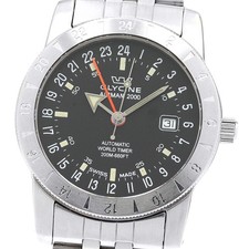 Orologio Uomo Automatico GLYCINE Airman 2000 3764 GMT Data Quadrante Nero_883228
