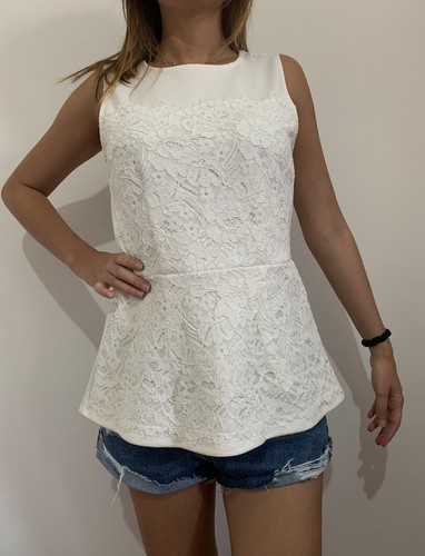 Top canottiera peplum donna - top,