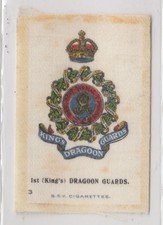 BDV Silk Cigarette card 3, British Army Badges 1913: 1st King's Dragoon Guards