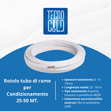 TUBO DI RAME CONDIZIONAMENTO TUBI PER CLIMATIZZATORE ROTOLO DA 50 MT 0,8-1mm