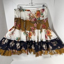 Gonna Love Positano cotone a strati floreale boho cottagecore taglia L