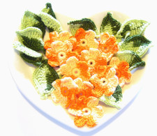 30 (15 FOGLIE+15 FIORI) UNCINETTO CROCHET BOMBONIERE OTTIMO COTONE