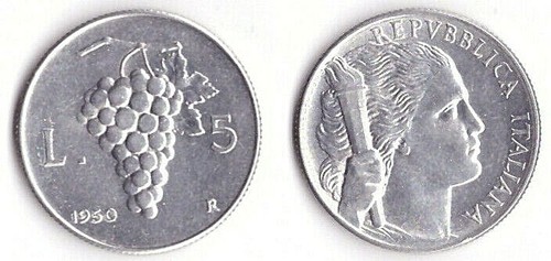 1950 italia lire uva - lire, 5