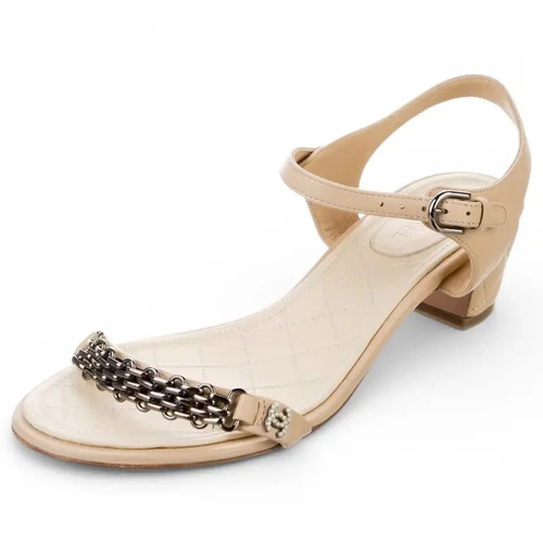 Sandali chanel slingback beige - sandali,