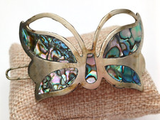 MEXICO FERMAGLIO PER CAPELLI O PASHMINA A FORMA DI FARFALLA CON MADREPERLA