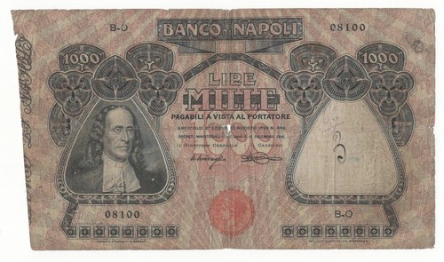 1000 lire banco napoli - 1000,