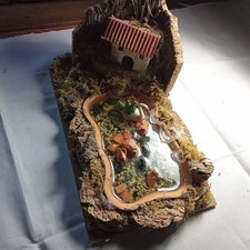 Scenetta presepe con laghetto