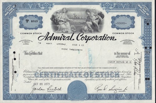 Admiral corporation tv - admiral, (