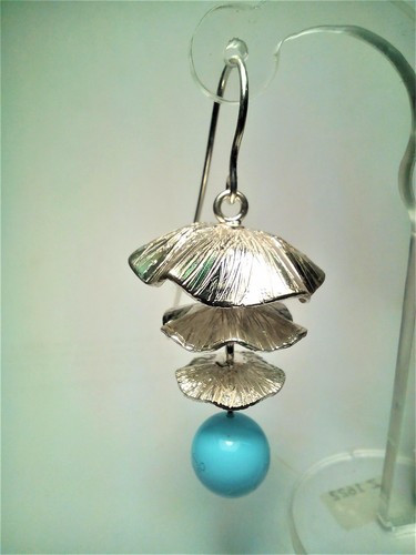 Orecchini argento foglie - 3,