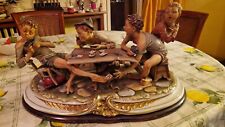 Scultura in Porcellana di Capodimonte: IL Gioco a Poker, i bari. Firmato Merli. 