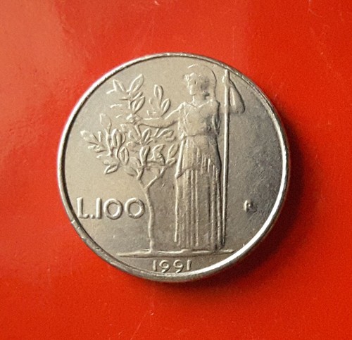 100 lire 1991 errore linee - lire,