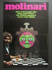 Manifesto originale MARIO MOLINARI mostra 1974 Centro d'arte Linea CUNEO 70x49 