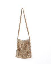 Borsa tracolla anni 90 con perline in legno