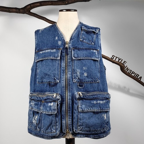 Zara gilet utility denim - gilet,