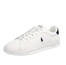 Ralph Lauren Heritage Court - Sneakers Basse In Pelle Bianco - Uomo Scarpe