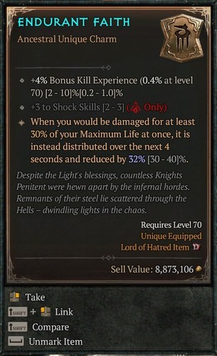 Endurant faith shock skills - faith, +3