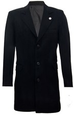 Cappotto Crombie Nero In Lana