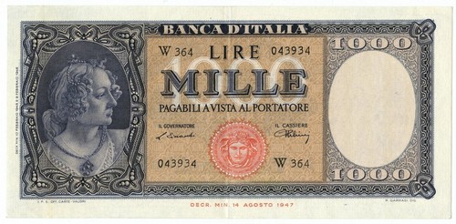 1000 lire italia ornata - lire,