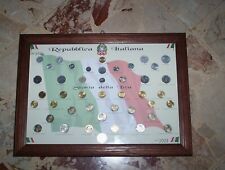 QUADRO MONETE STORIA DELLA LIRA DAL 1946 AL 2001 REPUBBLICA ITALIANA