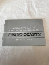 Seiko Digital Type Alarm Pocket Alarm Dual Zone Timer Cal. 74101 Booklet NUOVE