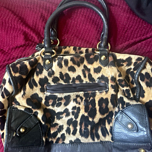 Borsa media leopardata stampa
