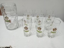 9 Bicchieri Conici E Boccale Birra Forst Da Collezione