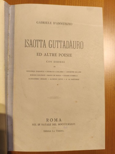 Gabriele annunzio isaotta - -,