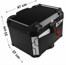 Baule moto 57l nero alluminio - baule,