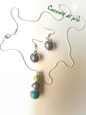 Collana e orecchini parure realizzata a mano con filo wire idea regalo elegante 