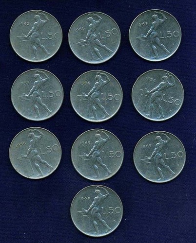 Italy republic lire coins - ,