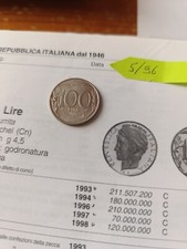 moneta da 100 lire del 1996