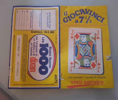 Buono sconto anno 1982 - buono, fustone