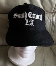 Cappello vintage anni 90 South Central LA California nero gangster rap hip hop spellout
