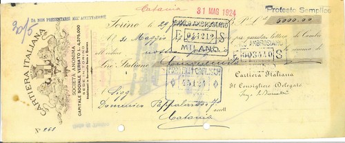 Cambiale int cartiera - cambiale, int.