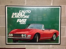 MANIFESTO VINTAGE FIAT DINO SPIDER CON CORNICE