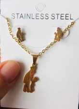 SET COLLANA+ORECCHINI MAMMA E FIGLIO IDEA REGALO FESTA DELLA MAMMA IN ACCIAIO