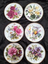 Set 6 Piatti Floreali Edoardiani Fine Bone China - Vintage - 20,5 cm - Made in E