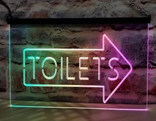 Freccia insegna led neon - freccia, wc