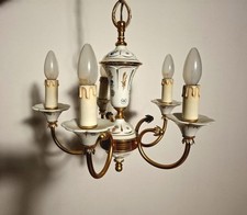 Lampadario In Ceramica Italiana. Marchio Tiche, Famosa Azienda Milanese.